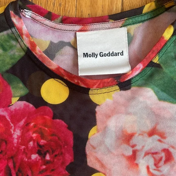 MOLLY GODDARD Floral Print Crew Neck Top - Picture 2 of 3